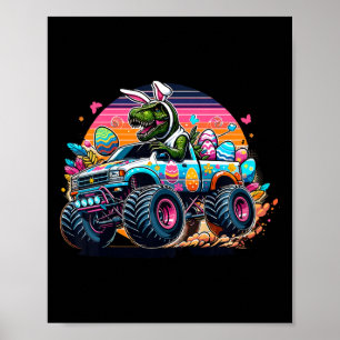 Kids Easter Shirts Boys T Rex Dinosaur Rabbit Truc Poster