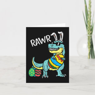 Kids Easter Trex Bunny Rawr Toddler Boys Easter Di Card