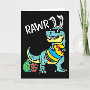 Kids Easter Trex Bunny Rawr Toddler Boys Easter Di Card