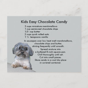 Kids Easy Chocolate Candy Recipe Postcard