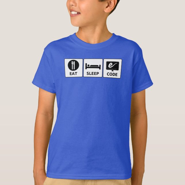 Kid's Eat, Sleep, Code T-shirt (Front)