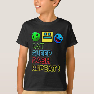 Kids Eat Sleep Dash Repeat Video Game Geometry Vid T-Shirt