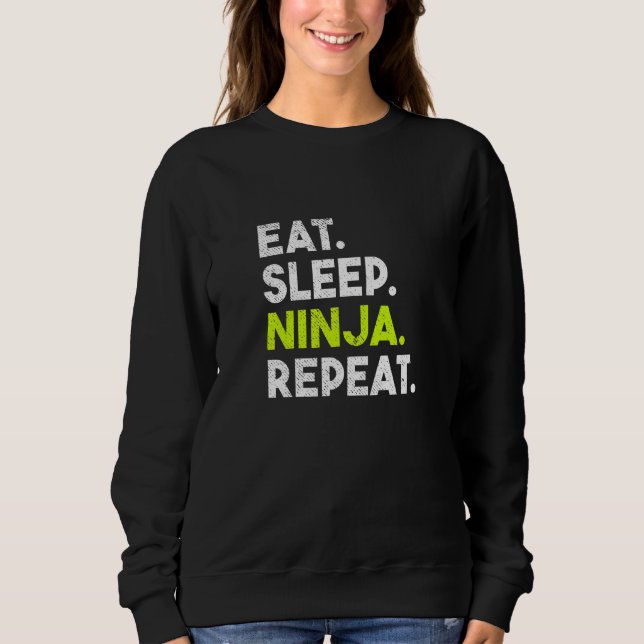 Kids Eat Sleep Ninja Repeat Ninja Sweatshirt (Front)
