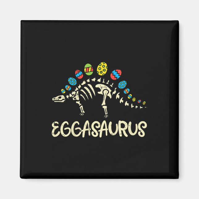 Kids Eggasaurus Easter Stegosaurus Dinosaur Boys K Magnet (Front)
