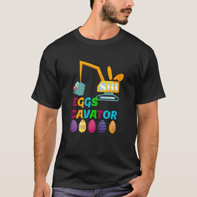 Kids Eggs Cavator  Excavator Egg Hunting Toddler B T-Shirt (Front)