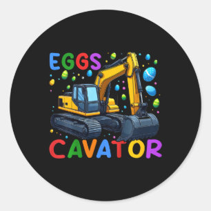 Kids Eggscavator Bunny Excavator Egg Hunting Toddl Classic Round Sticker