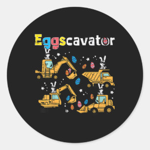 Kids Eggscavator Easter Egg Hunt Construction Truc Classic Round Sticker