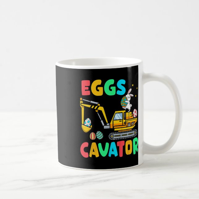 Kids Eggscavator Funny Easter Excavator Egg Huntin Coffee Mug (Right)