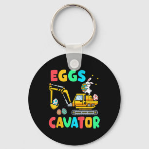 Kids Eggscavator Funny Easter Excavator Egg Huntin Keychain