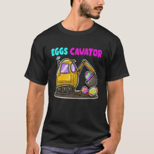Kids Eggscavator Happy Easter Funny Excavator Hunt T-Shirt