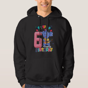 Kids Elephant Birthday Party 6 Year Old Boy 6th El Hoodie