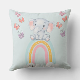 KIDS ELEPHANT BLUE DESIGN THROW PILLOW