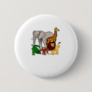 Kids Elephant Giraffe Boys Girls Lion Zoo Alligat 2 Inch Round Button