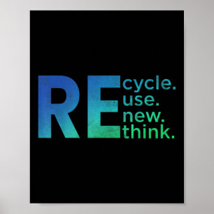 Kids Environmental Activism - Recycle Reuse Renew  Poster