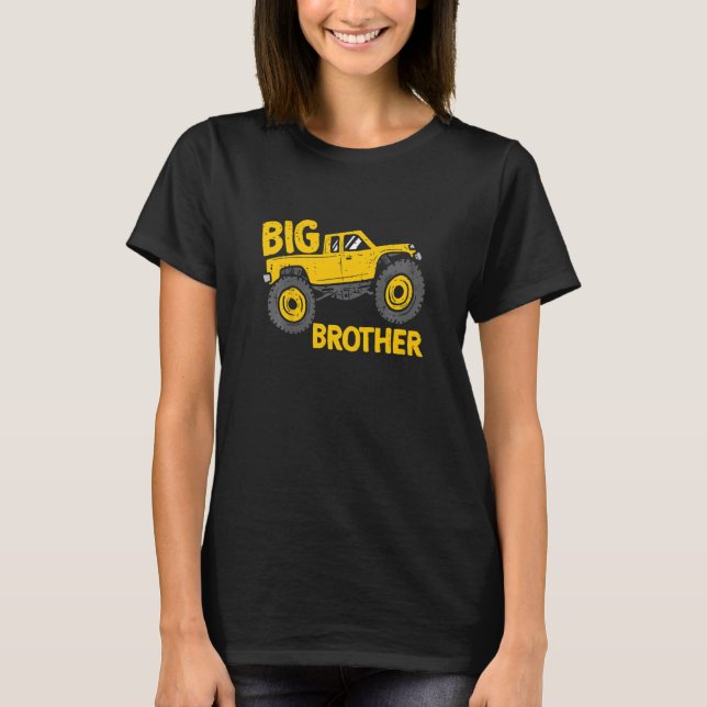 Kids Excavator Soon To Be Brother Being Big Bro To T-Shirt (Front)