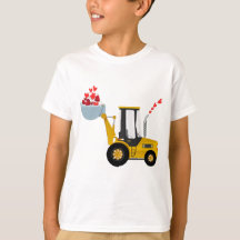Kids Excavator With Hearts Valentines Day Boys,Fun