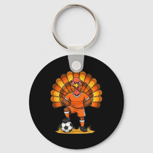 Kids Fall Boys Thanksgiving Soccer Turkey Men Ll F Keychain