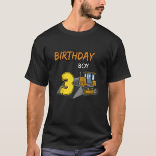Kids Family Construction Truck Excavator Birthday T-Shirt