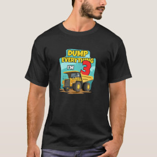 Kids Family Construction Truck Excavator Birthday  T-Shirt