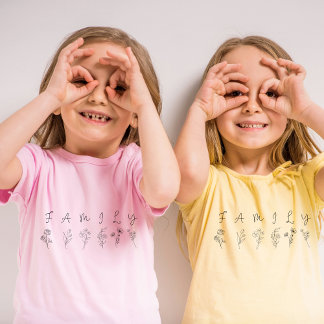 Kids’ FAMILY T-Shirt – Floral Letter Design