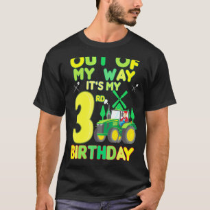 Kids Farmer Bday Out Of My Way Its My 3rd Birthday T-Shirt