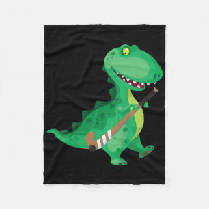 Kids Field Hockey Dinosaur Funny  Fleece Blanket