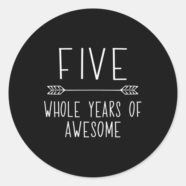 Kids Fifth Birthday Boy , 5 Year Old Birthday Boy  Classic Round Sticker (Front)