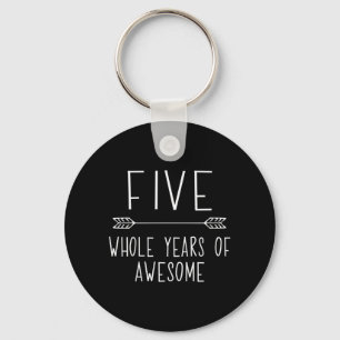 Kids Fifth Birthday Boy , 5 Year Old Birthday Boy Keychain