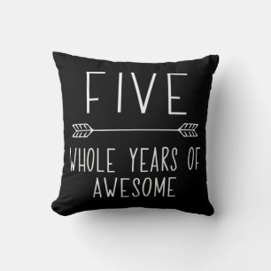 Kids Fifth Birthday Boy , 5 Year Old Birthday Boy Throw Pillow