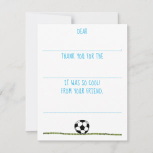Kids Fill-In Soccer Boys Thank You Card