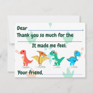 Kids Fill In Thank You Card