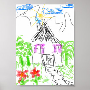 Kids finger drawing poster