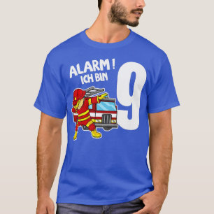 Kids Fire Engine 9th Birthday Dabbing Fireman T-Shirt
