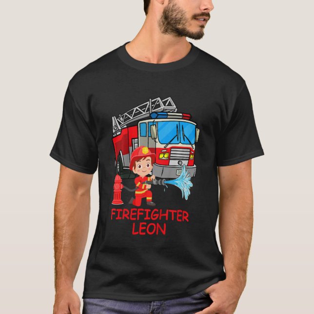 Kids Fire engine fire engine fire engine fireman L T-Shirt (Front)