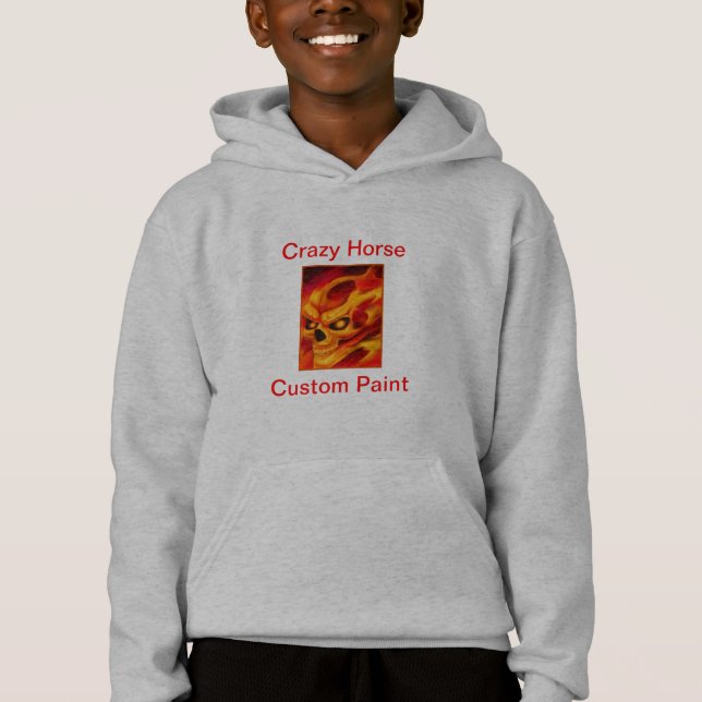 Kids Fire Skull Hoodie (Front)
