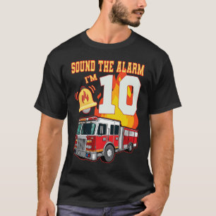 Kids Fire truck 10th Birthday Boy 10 Firemans Birt T-Shirt