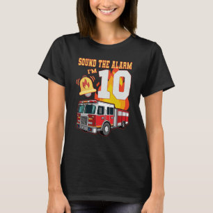 Kids Fire truck 10th Birthday Boy 10 Firemans Birt T-Shirt