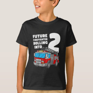 Kids Fire Truck 2nd Birthday 2 Boy Toddler Fire T-Shirt