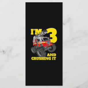 Kids Fire Truck 3rd Birthday Boy Toddler Menu