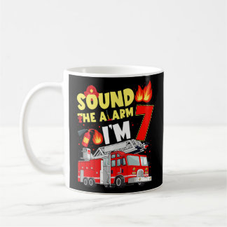 Kids Fire Truck 7th Birthday Boy Firefighter 7 Yea Coffee Mug