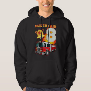 Kids Fire Truck 8th Birthday Boy Firefighter 8 Yea Hoodie