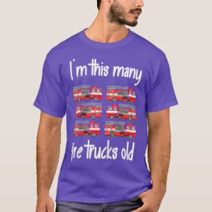 Kids Fire Truck Birthday 6 Years Old 6th Birthday T-Shirt