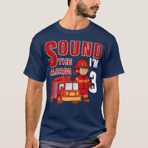 Kids Firefighter 3rd Birthday Kids Fire Truck Todd T-Shirt