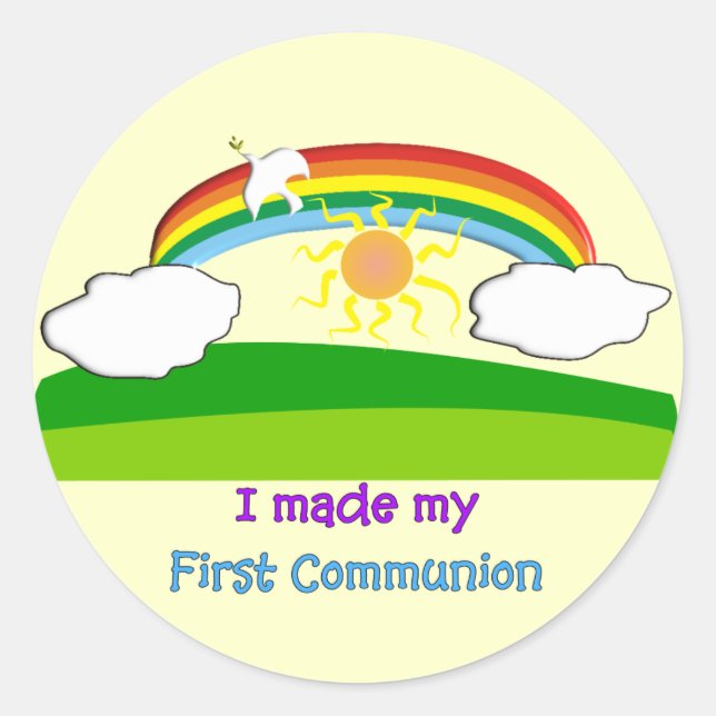 Kids First Communion T-Shirts and Gifts Classic Round Sticker (Front)