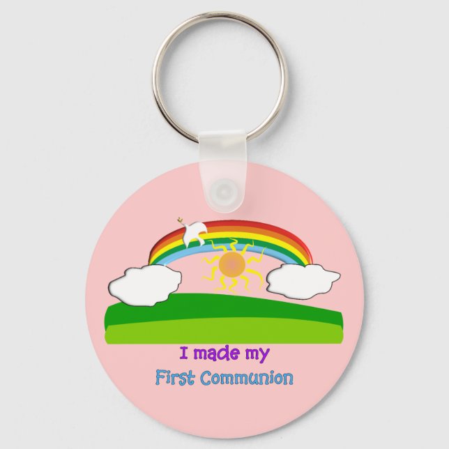 Kids First Communion T-Shirts and Gifts Keychain (Front)