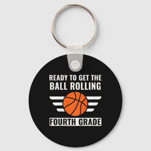 Kids First Day of 4th Grade Boys Fourth Grade Bas Keychain