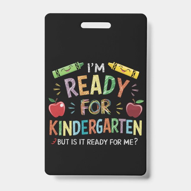 Kids First Day Of Kindergarten Fun Back To Schoo Badge (Front)