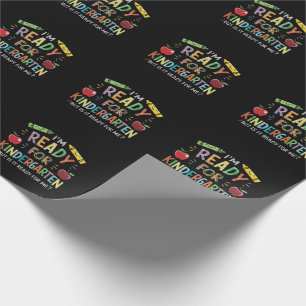 Kids First Day Of Kindergarten Fun Back To Schoo Wrapping Paper