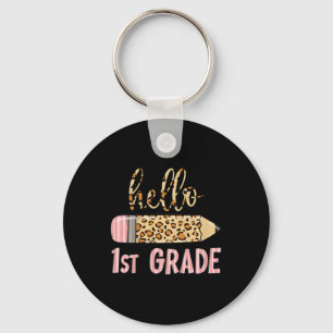 Kids First Day Of School Girls Ck To School Hello  Keychain