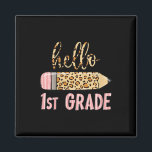 Kids First Day Of School Girls Ck To School Hello  Magnet<br><div class="desc">Kids First Day Of School Girls Ck To School Hello 1st Grade</div>